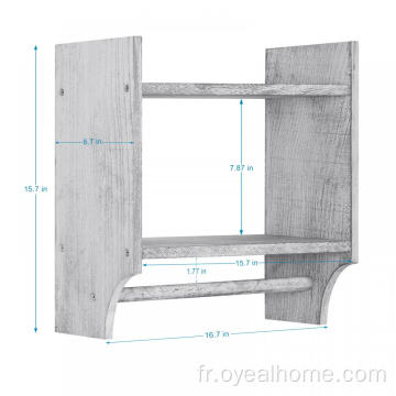 Étagère en bois de bonne qualité avec barre de serviette